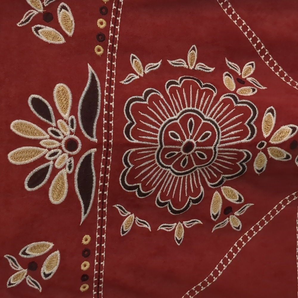Miami (francesca's), burnt orange skirt embroidered, size Medium - Picture 2 of 4